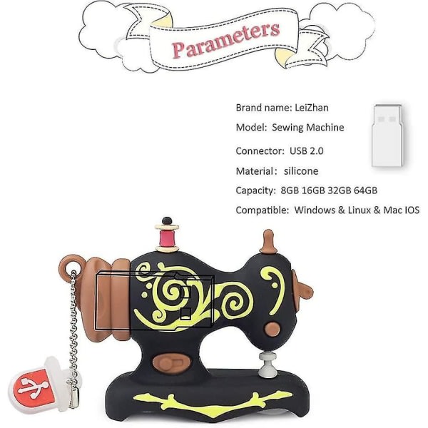 Broderi syning S Memory Stick Thumb Drive Data Stora, 16gb zdq