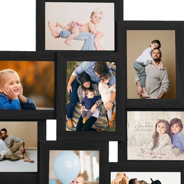 Fotoramme til 12x(10x15 cm) billeder sort MDF Black Svart