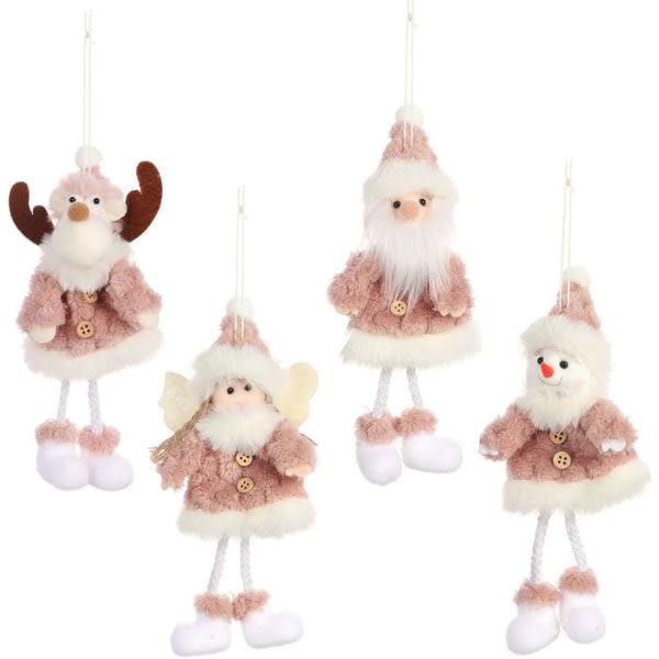 CDQ Förpackning 4 julfigurer hänge Snowman älg Julgransdekoration