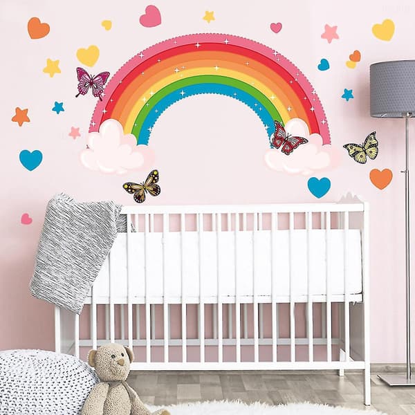 Regnbågs Väggdekaler För Baby Barn Tonårsrum (regnbåge)_tfrf