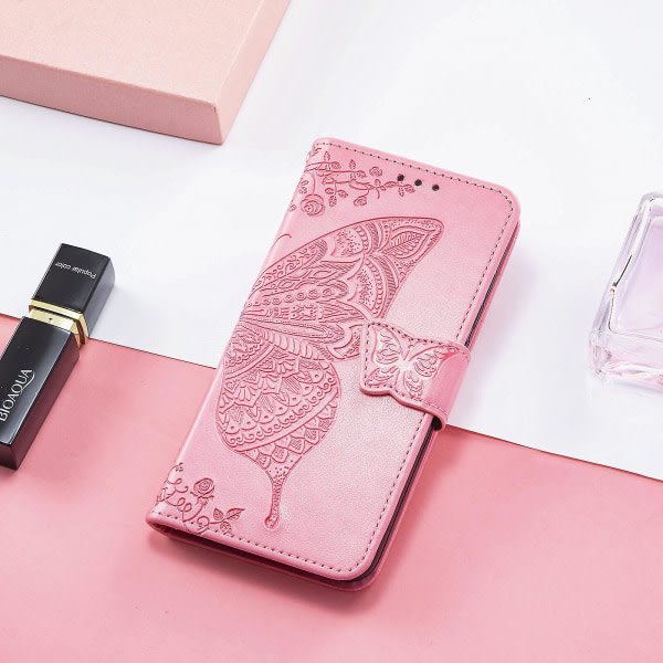 Kompatibel med Iphone 11 Fodral Flip Cover Emboss Butterfly Soft Tpu Stötsäker Skal Slim - Rosa null none