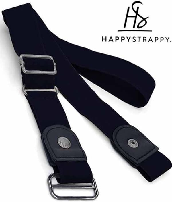 HappyStrappy Spenneløst Elastisk Belte for Kvinner og Menn, Usynlig Justerbart Stretch Midjebelte, Ingen Spennekomfort, Svart