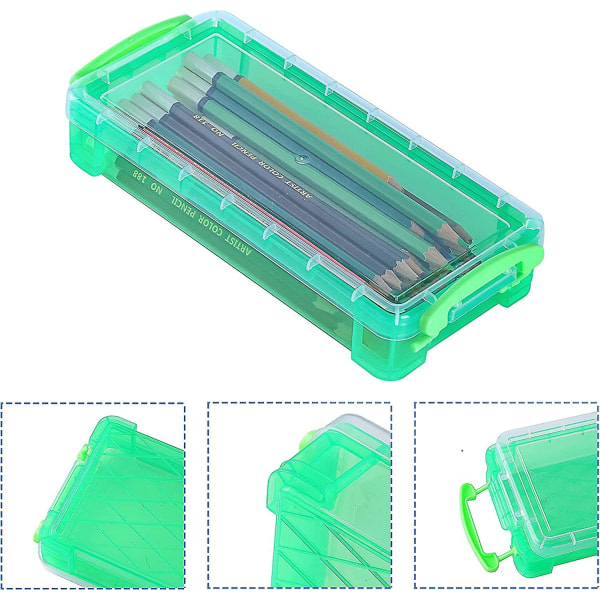 Pennlåda, 4-pack stapelbar case med stor kapacitet - Penselmålning Pennor Förvaringslåda - Kontorsmaterial Organizer Ritning null none
