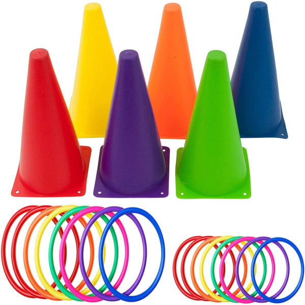 CDQ 26 st Plastkoner Ring Toss Combo Set Utomhus Carnival Games