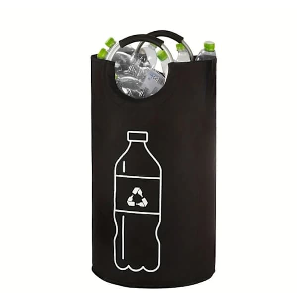 Foldable Recycling Bin 69 Liters Polyester Bottle Collector Cylindrical Waste Bin for Home Use