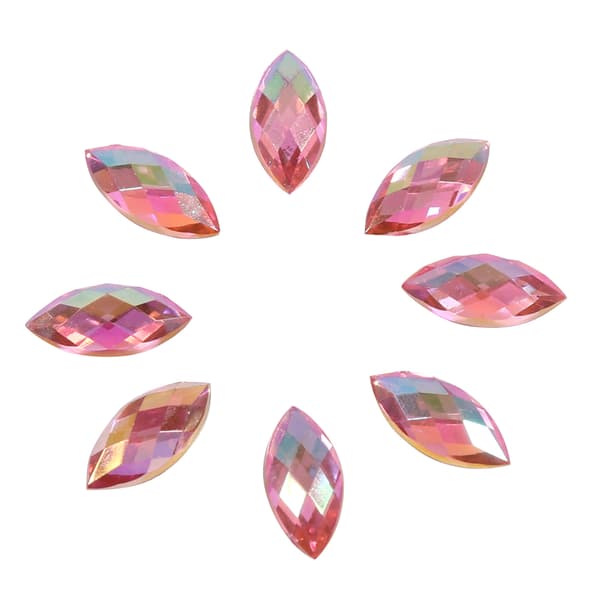 Färgglada Hästöga Akryl Strass - Konsttillbehör Rosa Pink_tfrf