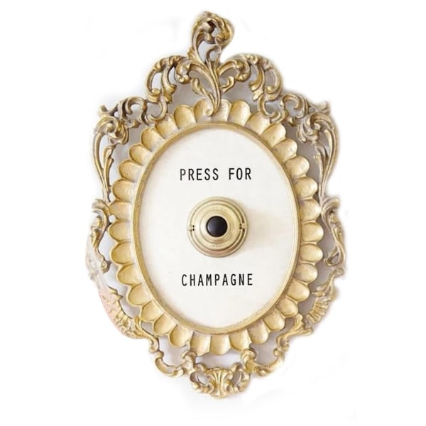 Ring Mini Press Champagne-knapp, tryck for Champagne Door Ring Bell Deco