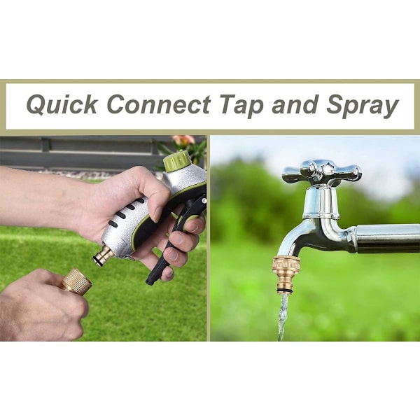 Garden Couplings - Garden Hose Coupling Set - Brass Coupling - Quick Coupling - Hose Faucet - Universal Coupling - Kitchen Faucet