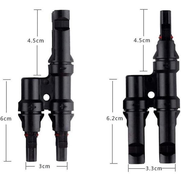 1 par solpanel T/y grenkontakter Splitterkabelkobling Mmf og Ffm grentråd