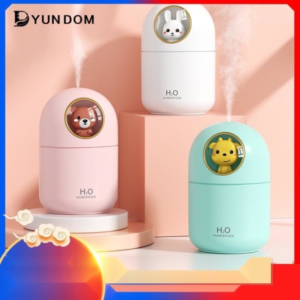Luftfukter h2o aroma diffuser humidifier med LED-lys Vit-søt kanin