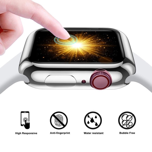 Fuld TPU-kasse Apple Watch 4/5/6/SE Skærmbeskyttelse 44mm Klar transparent Transparent