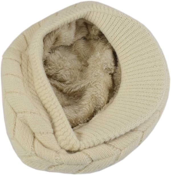 Damvintermössa, kabelstickad mössa med skärm och plyschfoder, varm utomhusmössa för kallt väder, resor och dagligt bruk, beige