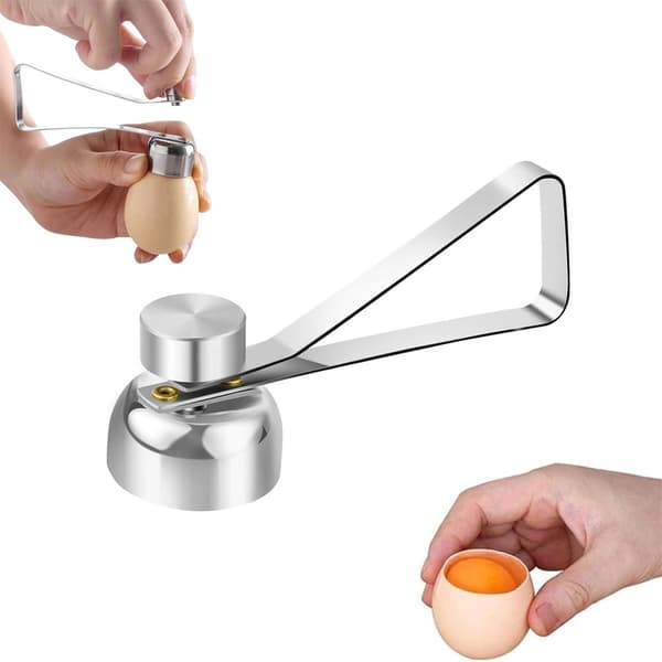 Eggeskallkutter - Rustfritt stål - Eggeskallåpner - Eggedekapitator - Eggedekapper - Eggeskiver - Eggetopper - Eggeskallsplitter ...