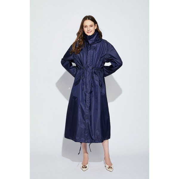 Snygg lång regnjacka unisex regnponcho med vattentät ficka med lock XL