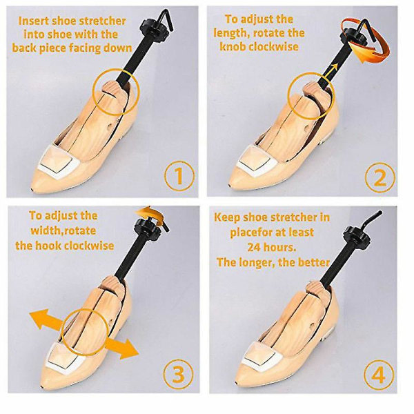 1 par träskobårar 2-vägs Shoe Tree Shaper Rack Boots Shoe Expander Tree Stretchers beige