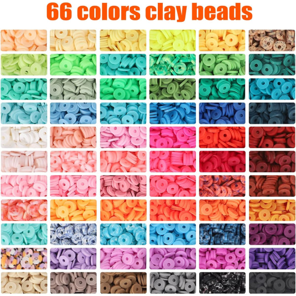 Mordely 16500 stk 66 farver Clay Heishi perler med 260 bogstaver perlesæt
