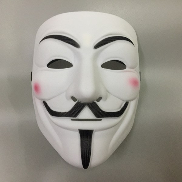 CDQ Anonym Mask - Cosplay Halloween - Kostym Vit