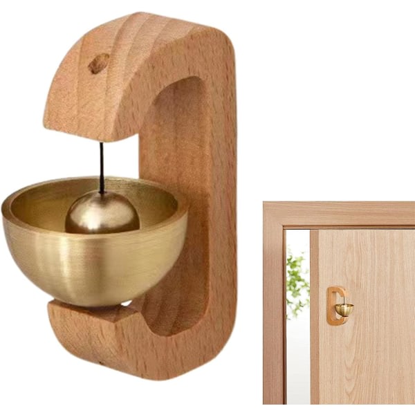 Hantverk dörrklocka, trä magnetisk asennus dekorativ klocka, lamppu butik dörrklocka