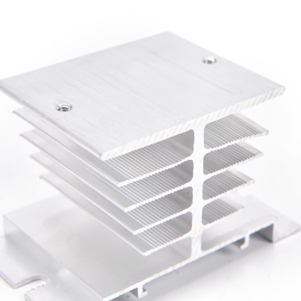 2 stk Aluminium Kjøleribbe SSR Solid State Relé Liten Varmeavledning Sølv 2 stk