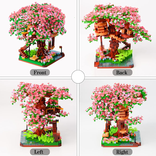 Mini Bonsai Kirsebærtre Byggklosser Sett, Sakura Bota