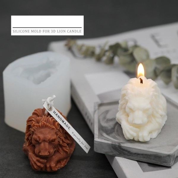 Ljusformar Ljus Stearinljus DIY Gjutformar i Silikonform MJ1293D Lion