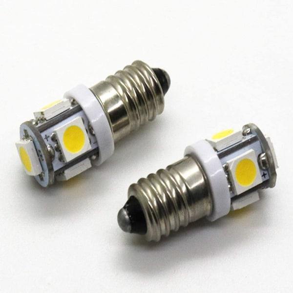 10-pack E10 9V kallvita 5SMD 5W LED-lampor (kallvit, 9V)