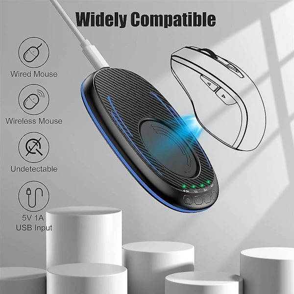 Mouse Mover Undetectable With Timer, Silent Mouse Jiggler With On/Off Button, Mouse Wiggler To Keep Computer Active - Black Black Black