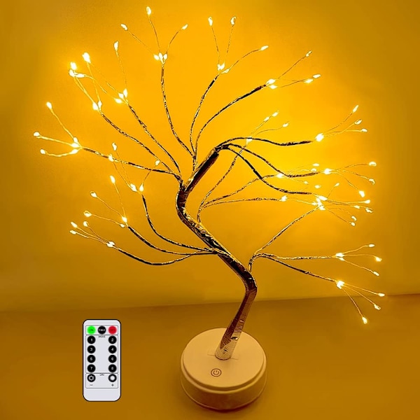 Varma vita LED Bonsai-trädlampor, 108 justerbara grenar, inomhus USB-lampa med fjärrkontroll Varm vit Varm vit