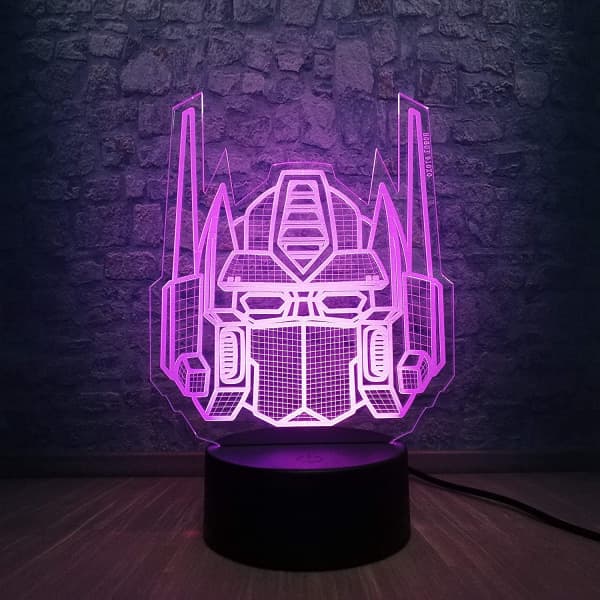 3D optisk illusjon Transformers modell skrivebordslampe nattlys