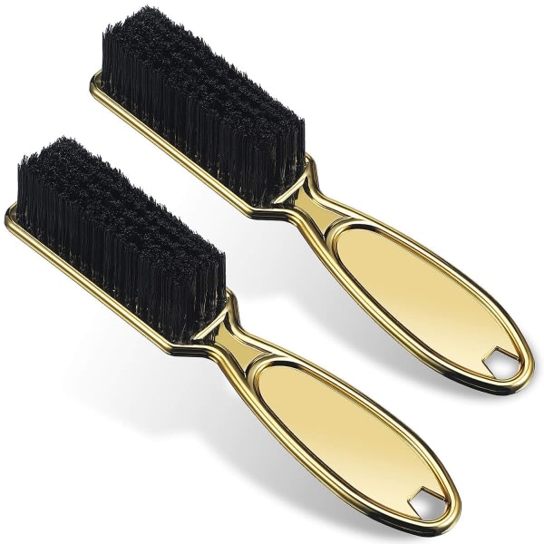 2 stykker Barberbladsrengöringsborste Galvaniseringsborste for trasigt hår (guld)