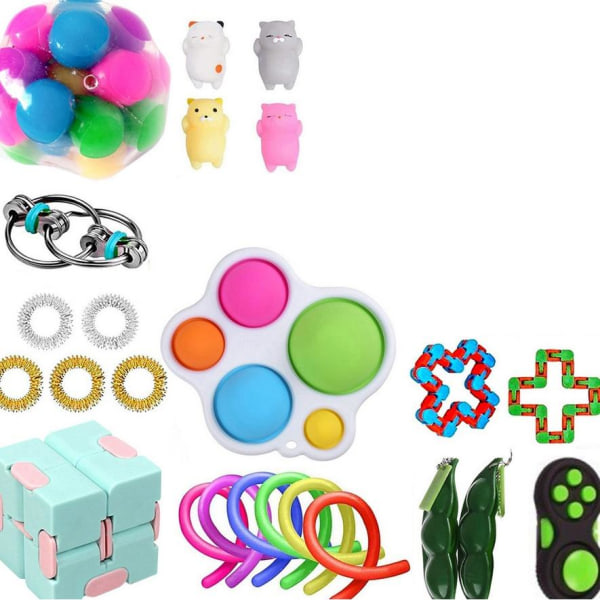 33st fidget toys pack festfavörer sensoriskt pop it stressboll