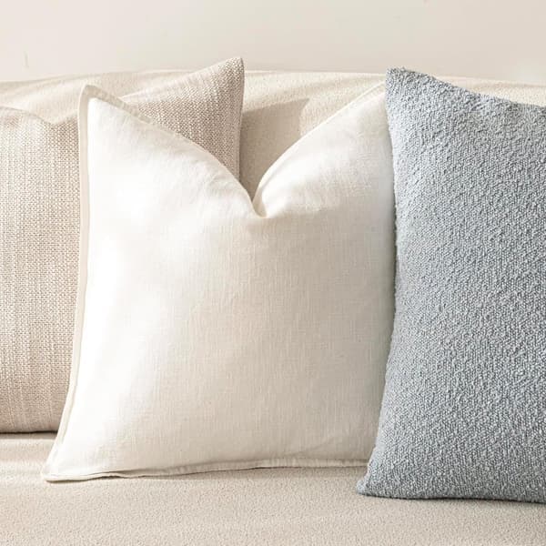 2-pack Linnekuddfodral 45x45cm/40x40cm, Bohemisk Stil för Soffa & Sovrum_TF_TF Vit 40x40cm
