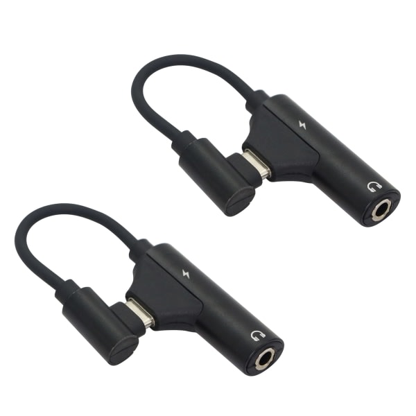 CDQ 2st hörlursadapter 2 i 1 USB C till 3,5 mm, typ C till AUX Audio