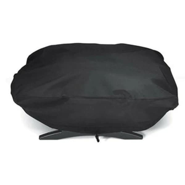 Grillovertræk til Weber Q-serien, Vandtæt UV-resistent BBQ-overtræk i polyester til Weber Q1000 Q1200 Q1400, Sort