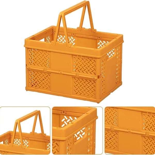 Sammenklappelig opbevaringskurv i plast - Orange Orange
