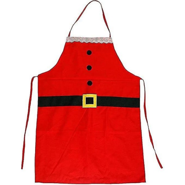 2pack Julförkläde Unisex rött köksförkläde Julfamiljsmatlagningsförkläde