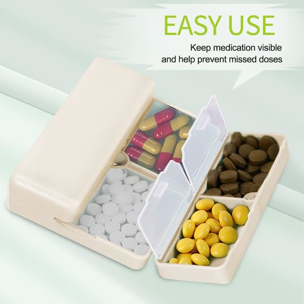 Daglig piller förvaringsbox, 7-fack bärbar pillerilaatikko Travel
