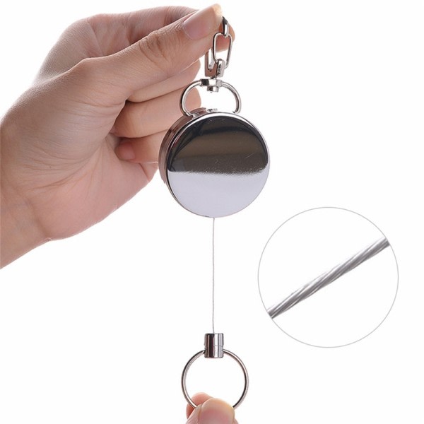 Ståltråd rep elastisk nøkkelring rekyl sporty innfellbar alarm nøkkelring zdq