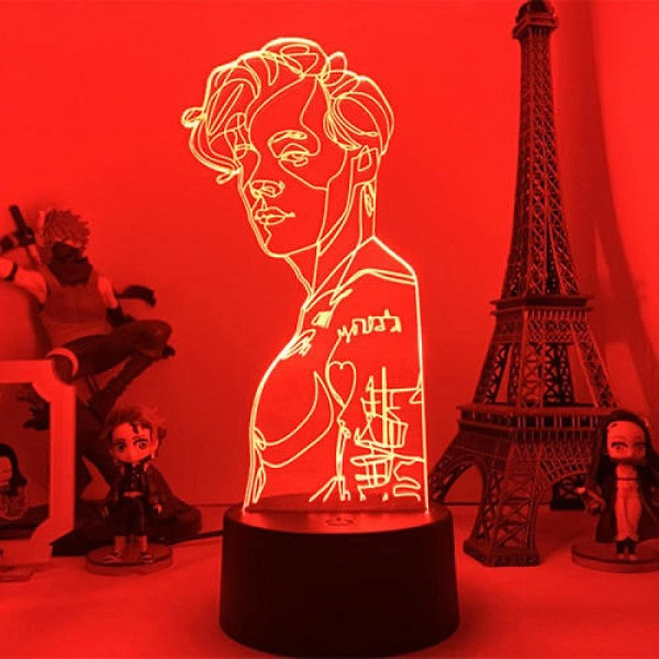 3D natlys, Harry Styles lampe 16 farver med fjernbetjening