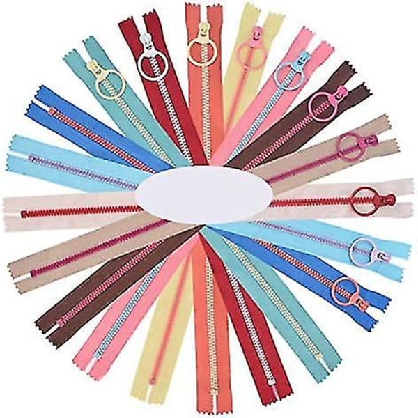 Colorful Zippers, 10 Pieces 20 cm Resin Zippers Assorted Colors Tailor Sewer