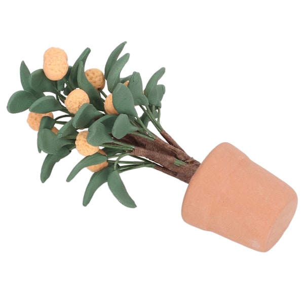 1:12 Nukkekodin Miniatyyri Bonsai Kasvi Ruukkukasvi Savi Keramiikka Sisustus Mini Appelsiinipuu