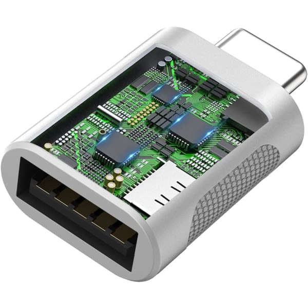 CDQ USB C til USB-adapter (2-pakning), USB-C til USB 3.0-adapter, USB Type-C til USB-adapter, (sølv)