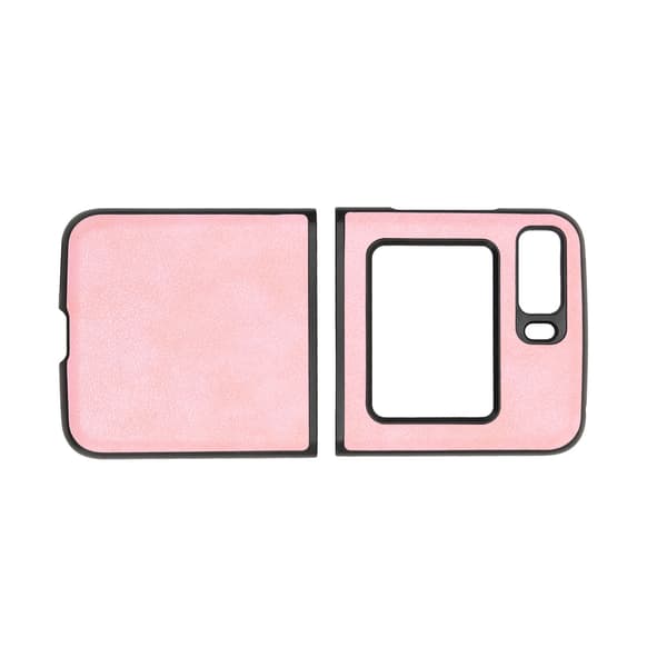 Protective Case Lichee Pattern Scratch Resistant Phone Cover for Moto Razr 2022 Folding Mobile Phone Pink