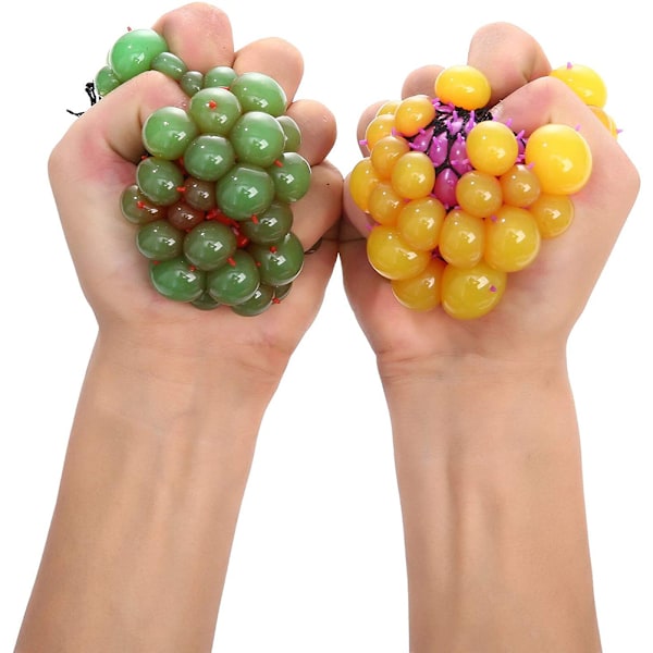 4-pack Mesh Squishy Bollar Stressbollar för Avkoppling Tryckavlastande Leksaker för Vuxna och Barn