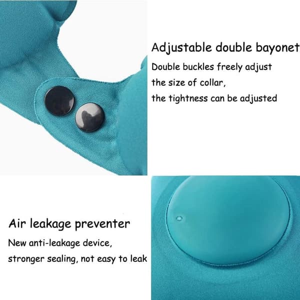 Inflatable Travel Pillow/Neck Support - Cervical Support - Foldable - Relieves Neck Pain - For Flights, Car, Train - One Size