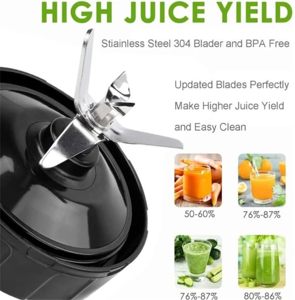 24OZ 710ml Ersättningsdelar för Blender - 24 oz Kopp - Passar Nutri Ninja BL480 1500W (2 Koppar, 2 Lock, 1 Bas)