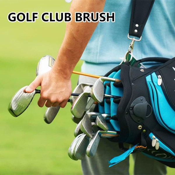 CDQ Golfklubbborste og sporrengöring Dubbelsidig nylon og rostfritt stålborste til rengøring af klubba