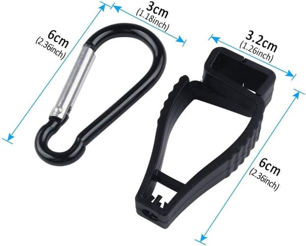 10 handskeklemmer - 12*3,2 cm, A-formede plastikholdere - til arbejdshandsker, gør-det-selv-butik - sort