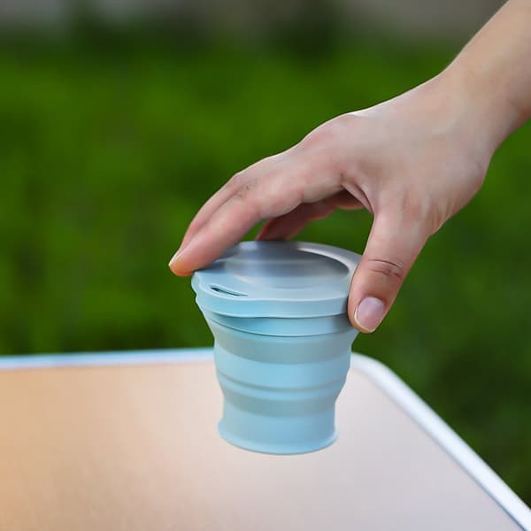 Hopfällbar Mugg - 4 Delar - Fickmugg - Silikonmugg - Resemugg - Kaffe-/Temugg - 180 ml - Återanvändbar - Vikbar - För Resan ...