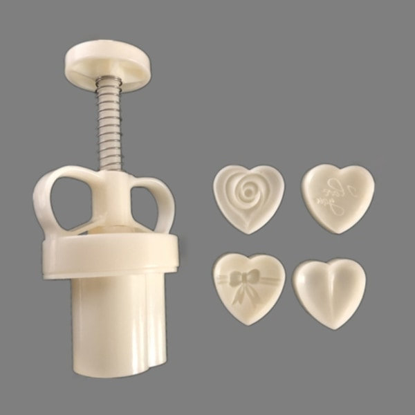 30g Månekageform Hjerte Stempel Cookie Cutter